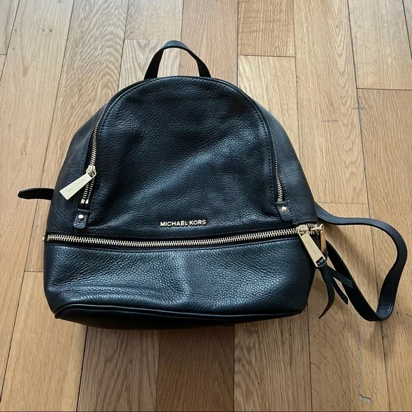 Michael Kors | Bags | Michael Kors Black Leather Backpack  display picture 1